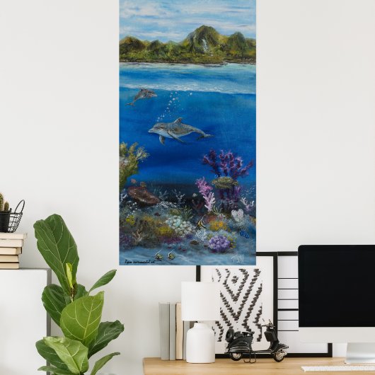 Dolphin schilderen op poster (Thuiskantoor)