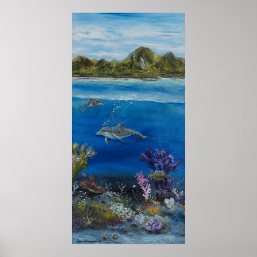 Dolphin schilderen op poster (Voorkant)