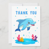 Dolphin Sea Animals Birthday Photo  Bedankkaart (Voorkant)