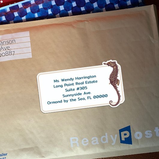 Dolphin Seahorse Large Pre-print Mailing Labels