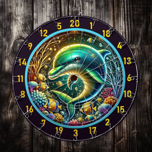 Dolphin Serenity Coral Reef Dartboard Dartbord