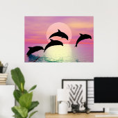 Dolphin Silhouette Poster (Thuiskantoor)