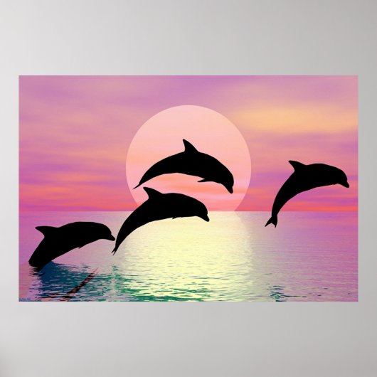 Dolphin Silhouette Poster (Voorkant)