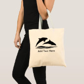 Dolphin Silhouette Voeg tekst toe Tote Bag (Voorkant (product))