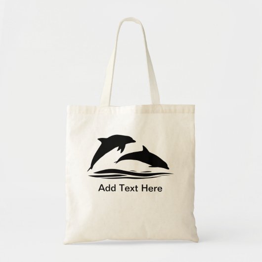 Dolphin Silhouette Voeg tekst toe Tote Bag (Voorkant)