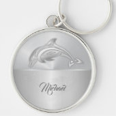 Dolphin Silver Monogram Sleutelhanger (Voorkant)