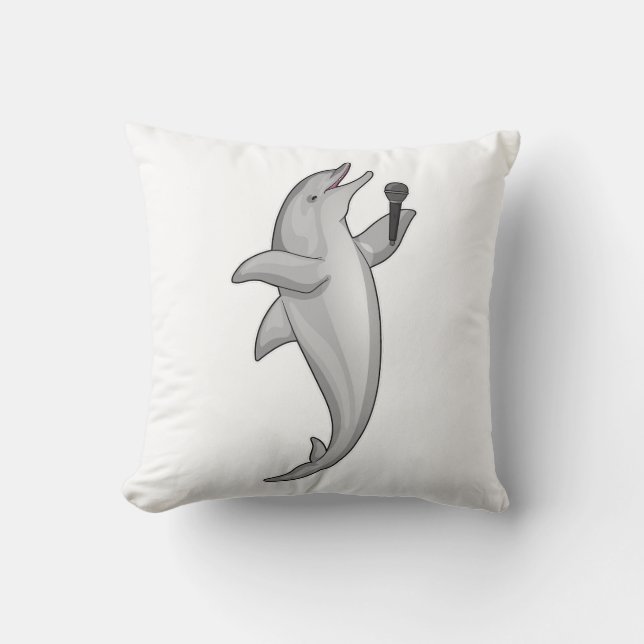 Dolphin Singer Microphone Kussen (Voorkant)