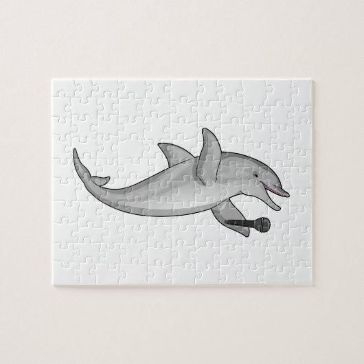 Dolphin Singer Microphone Legpuzzel (Horizontaal)