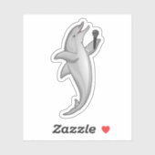 Dolphin Singer Microphone Sticker (Vel)