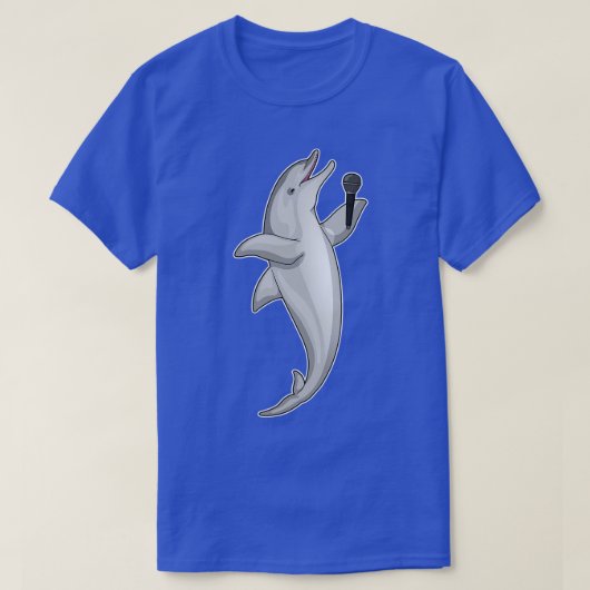 Dolphin Singer Microphone T-shirt (Design voorkant)