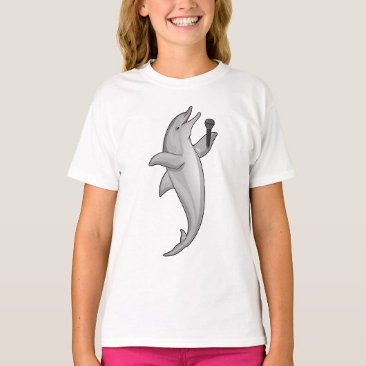 Dolphin Singer Microphone T-shirt (Voorkant)