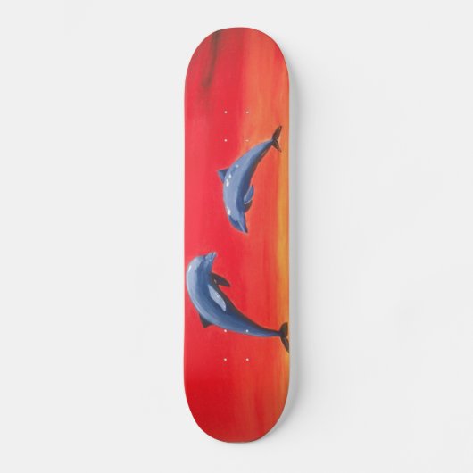 Dolphin Skateboard sunset Dolphins Art Skateboard (Voorkant)