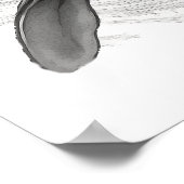 Dolphin Sketch Portret zwart wit Poster (Hoek)