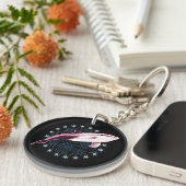 Dolphin Slick Grafisch Ontwerp Sleutelhanger (Voorkant Rechts)