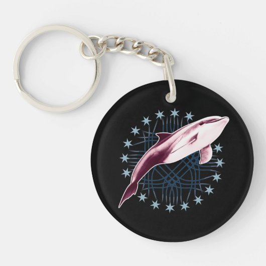 Dolphin Slick Grafisch Ontwerp Sleutelhanger (Voorkant)