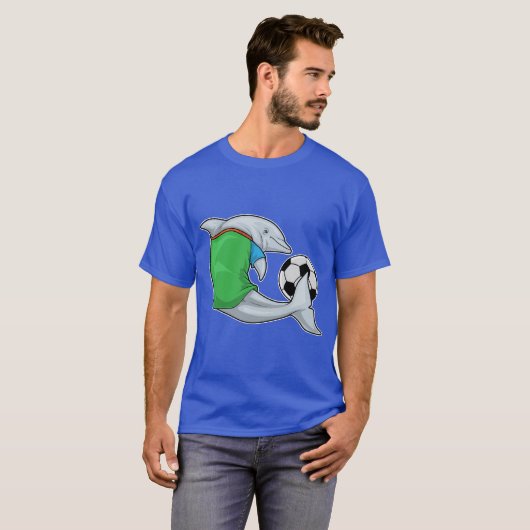 Dolphin Soccer player Soccer Sports T-shirt (Voorkant volledig)
