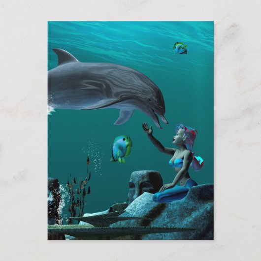 Dolphin spelen briefkaart (Voorkant)