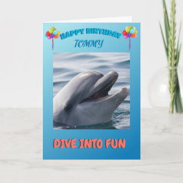 Dolphin Splash Birthday Cheer Feestdagen Kaart