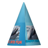 Dolphin Splash Birthday Feesthoedjes (Achterkant)