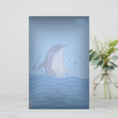 Dolphin Splash Briefpapier (Staand voorkant)