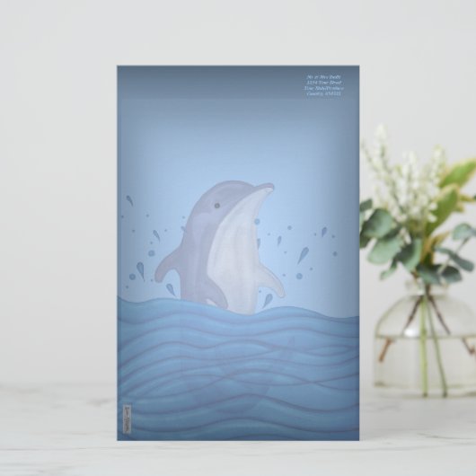 Dolphin Splash Briefpapier (Staand voorkant)