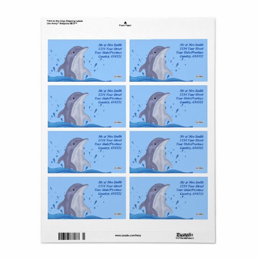 Dolphin Splash Etiket (Full Sheet)