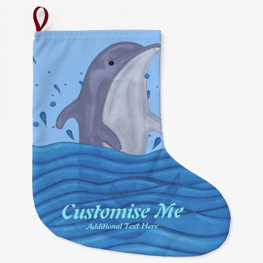 Dolphin Splash Grote Kerstsok (Voorkant)