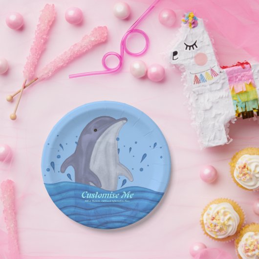 Dolphin Splash Papieren Bordje (Feest)