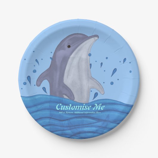 Dolphin Splash Papieren Bordje (Voorkant)