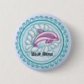 Dolphin Splash Ronde Button 5,7 Cm (Voorkant)