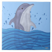 Dolphin Splash Tegeltje (Voorkant)