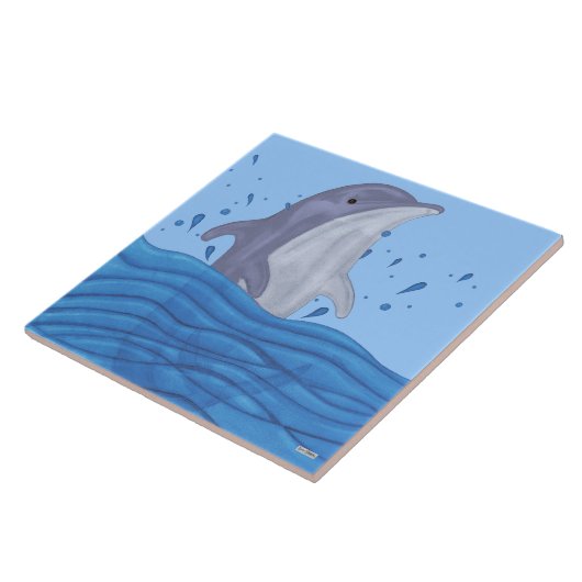 Dolphin Splash Tegeltje (Zijkant)
