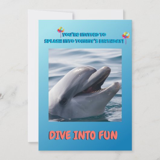 Dolphin Splash Verjaardag Kaart (Voorkant)