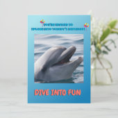 Dolphin Splash Verjaardag Kaart (Staand voorkant)