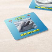 Dolphin Splash Verjaardag Kartonnen Onderzetters (Schuin)