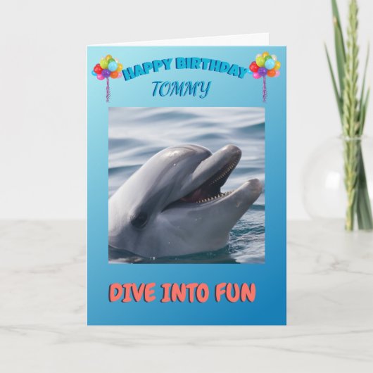 Dolphin Splash Verjaardagsgroet Feestdagen Kaart (Voorkant)