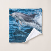 Dolphin Splashing Bad Handdoek (Wasdoekje)
