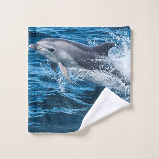 Dolphin Splashing Bad Handdoek (Wasdoekje)