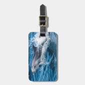 Dolphin Splashing Bagagelabel (Voorkant verticaal)