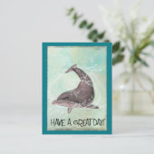 Dolphin Splashing heeft een geweldige dag Briefkaart (Staand voorkant)