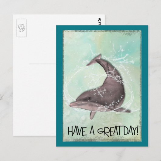 Dolphin Splashing heeft een geweldige dag Briefkaart (Voorkant / Achterkant)
