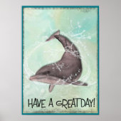 Dolphin Splashing heeft een geweldige dag Poster (Voorkant)