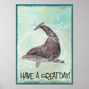 Dolphin Splashing heeft een geweldige dag Poster