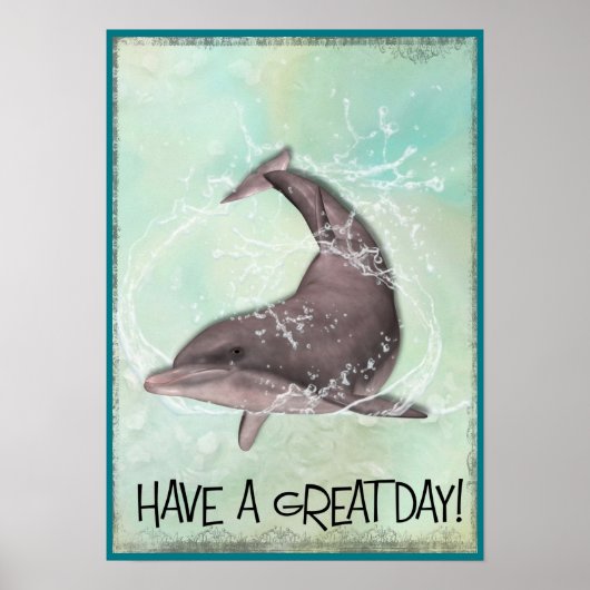 Dolphin Splashing heeft een geweldige dag Poster (Voorkant)