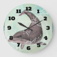 Dolphin Splashing in Aqua Green Water