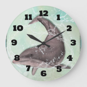 Dolphin Splashing in Aqua Green Water Grote Klok