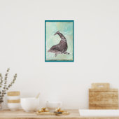 Dolphin Splashing in Aqua Green Water Poster (Keuken)