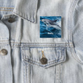 Dolphin Splashing Persoonlijke Button (In situ)