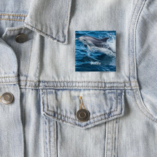 Dolphin Splashing Persoonlijke Button (In situ)