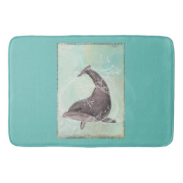 Dolphin Splashing rond in Koel Groen Water Badmat